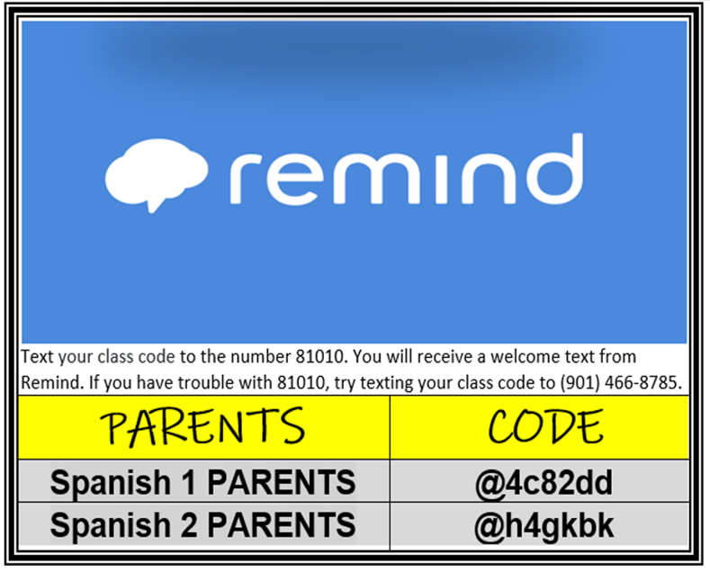 Remind.com parent codes